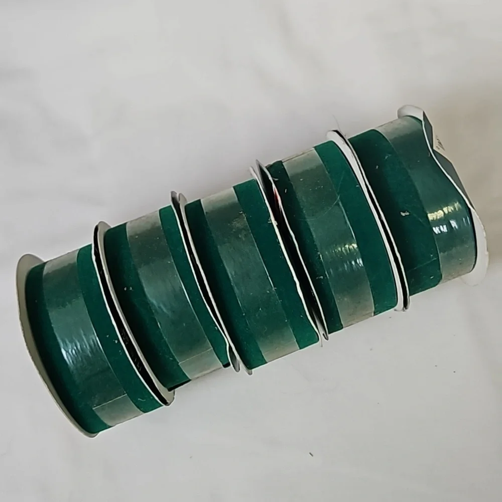 Green Veleteen Ribbon Lots of 5 1 1/4" x 2.66 yd 8 ft Unopened Plus Mark - Picture 4 of 4
